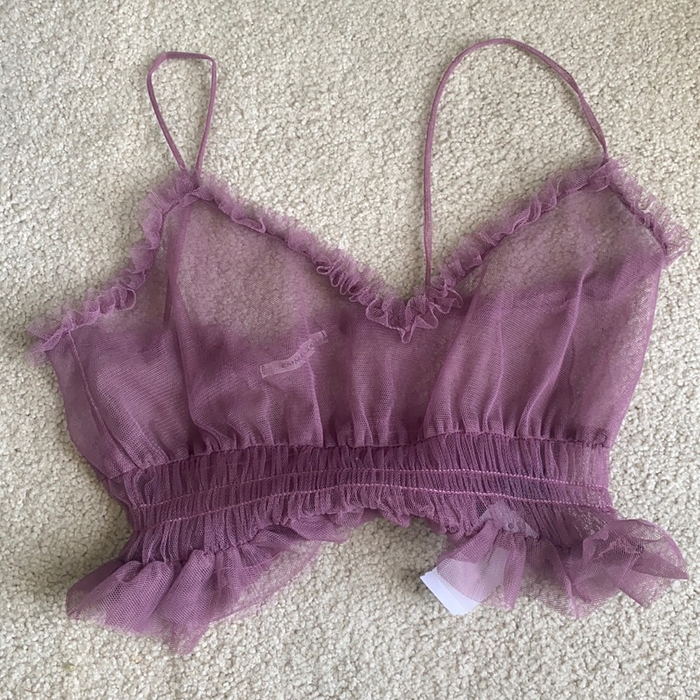 LF Emma & Sam purple ruche tank S